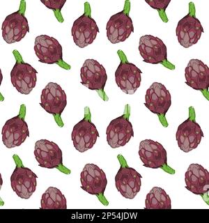 Vector seamless pattern with artichokes. Beautiful design elements, perfect for prints and patterns. Vector Stock Vector