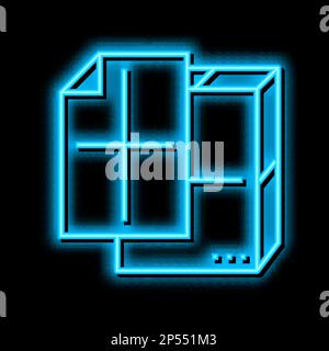 manilla paper neon glow icon illustration Stock Vector