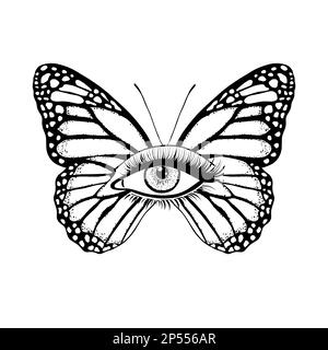 Butterfly and female eye Stock Vector