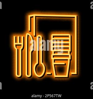 polystyrene thermoplastic neon glow icon illustration Stock Vector