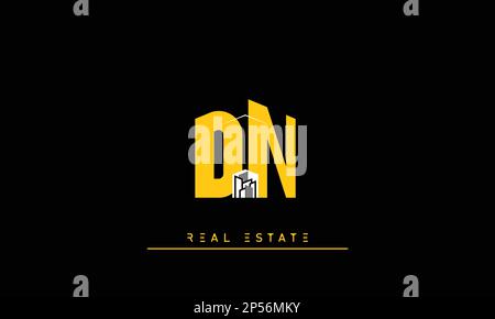 Real Estate letters Initials Monogram logo DN , ND Stock Vector
