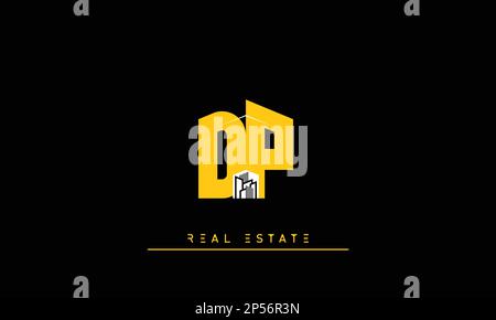 Real Estate letters Initials Monogram logo DP , PD Stock Vector
