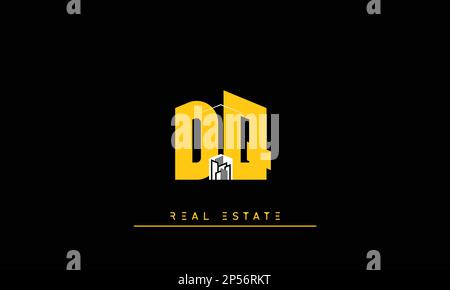Real Estate letters Initials Monogram logo DQ , QD Stock Vector