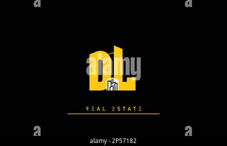 Real Estate letters Initials Monogram logo DL , LD Stock Vector