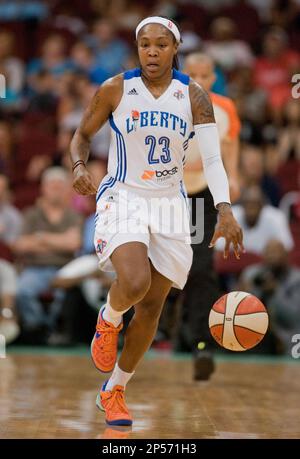 aug 10 2013 newark new jersey us libertys guard cappie pondexter 23 rbings the ball down court in the first half during wnba action at the prudential center in newark new jersey between the new york liberty and the los angeles sparks the sparks defeated the liberty 85 67 cal sport media via ap images 2p571h3