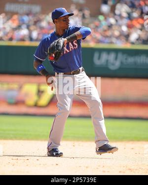 Texas Rangers' Jurickson Profar (13) strikes out against the