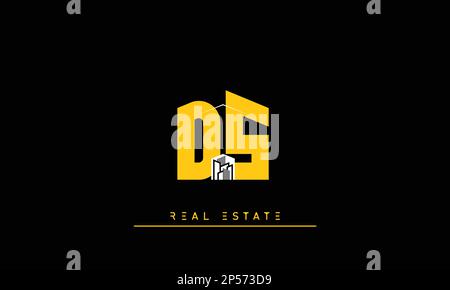 Real Estate letters Initials Monogram logo DS , SD Stock Vector