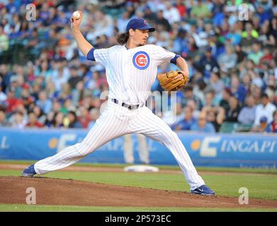 Chicago Cubs Jeff Samardzija (29) during a game against the Cincinnati Reds  on April 18, 2014 at Wrigley Field in Chicago, IL. The Reds beat the cubs  4-1.(AP Photo/David Durochik Stock Photo - Alamy