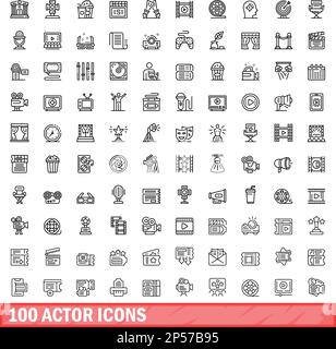 100 movie actor icons set, flat style Stock Vector Image & Art - Alamy