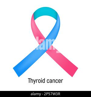 Cancer Ribbon. Thyroid cancer. Vector illustration. Stock Vector