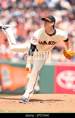 The Ring, Tim Lincecum #55 of the San Francisco Giants show…