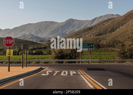 Montagu, Western Cape, South Africa. 2023. Scenic countryside landscape along the R62 highway  a tourist recommended route at Montagu. Stock Photo