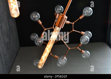 The lights hanging on the ceiling Stock Photo