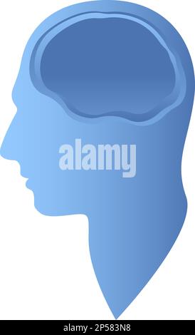 Man with place for information in brain. Vector illustration Stock Vector