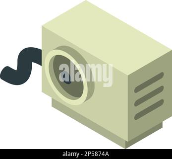 Outdoor unit icon isometric vector. Modern outdoor compressor of air conditioner. External electronic equipment, climate indoor control Stock Vector