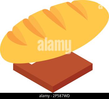Bread loaf icon isometric vector. Fresh crispy whole loaf of white bread icon. Baking, food concept Stock Vector