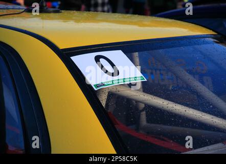 Competitor cars at Reed Group East Riding Stages Rally at start, Beverley’Saturday Market on Sunday 26 February Stock Photo