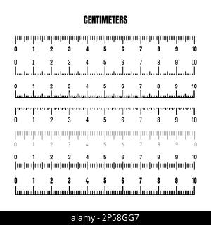 Realistic Metal Rulers Black Centimeter Scale Stock Vector (Royalty Free)  2282042263