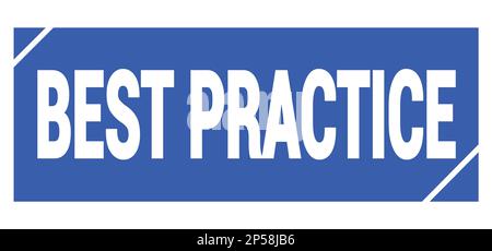 BEST PRACTICE text written on blue grungy stamp sign. Stock Photo