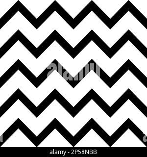 Abstract monochrome geometric zigzag seamless pattern background vector. Stock Vector