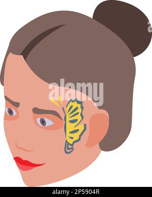 Facial paint icon isometric vector. Child party. Festival creative Stock Vector