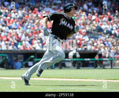 Miami Marlins Marcell Ozuna (48) during a game against the Philadelphia  Phillies on June 5, 2013 at Citizens Bank Park in Philadelphia PA. The  Phillies beat the Marlins 6-1.(AP Photo/Chris Bernacchi Stock