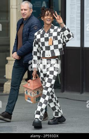Paris, France. 02nd Oct, 2023. Jaden Smith attending the Louis Vuitton SS  24 show during Paris Fashion Week on October 2, 2023 in Paris, France.  Photo by Julien Reynaud/APS-Medias/ABACAPRESS.COM Credit: Abaca Press/Alamy