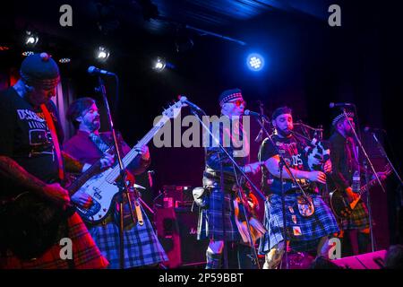 Piper, Aspy Luison, bagpipes, The Real McKenzies, Canadian Celtic punk band  in concert Stock Photo - Alamy