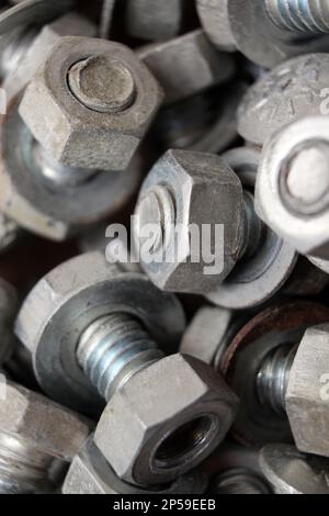 Nuts and bolts, macro, closeup Stock Photo