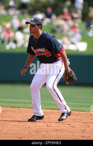 Martin Prado of the Atlanta Braves during a Spring Training game