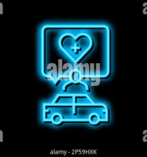 medical driving conditions neon glow icon illustration Stock Vector