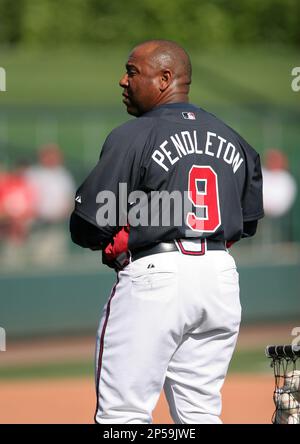 Terry Pendleton of the Atlanta Braves during a Spring Training game