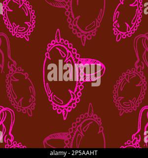 Doodle jewelry sketch ring earrings vintage seamless pattern vector ...