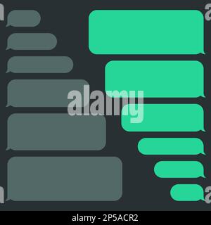 Blank various message bubbles. Green chat or messenger speech bubble ...