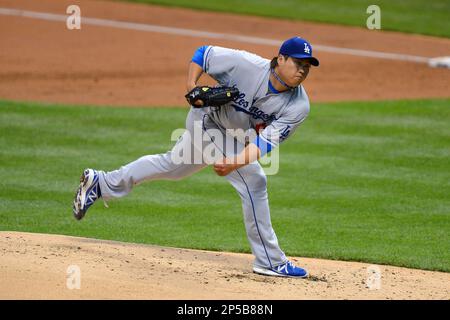 LA Dodgers Hyun-Jin Ryu (99) at media photo day on February 17, 2013 during  spring training in Glendale, AZ.(AP Photo/David Durochik Stock Photo - Alamy