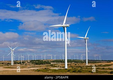 Zaragoza province, Aragon, Spain: Wind generators near Fuendetodos Stock Photo