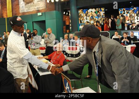 Infielder Tim Anderson (East Central Community College) 17th overall pick  by the Chicago White Sox during the MLB Draft on Thursday June 06,2013 at  Studio 42 in Secaucus, NJ. (AP Photo/Tomasso DeRosa