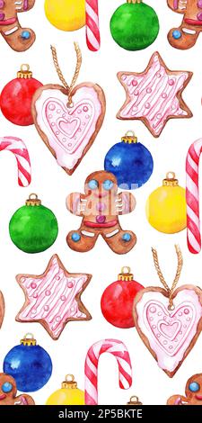 Christmas seamless pattern, xmas watercolor abstract background with ...