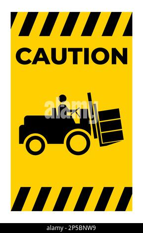 Forklift truck sign,Hazard warning forklift Stock Vector