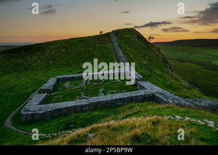 Hadrian's Wall, Mile Castle 39, Northumberland, England, UK Stock Photo