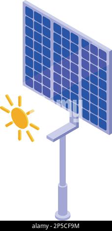 Solar panel icon isometric vector. Ecology company. Eco nature Stock Vector