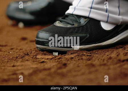 MILWAUKEE, WI - MAY 21: A detail view of a Milwaukee Brewers logo