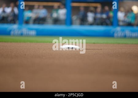 MILWAUKEE, WI - MAY 21: A detail view of a Milwaukee Brewers logo