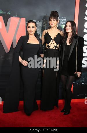 New York, NY, USA. 06th Mar, 2023. Demi Lovato, Melissa Barrera and Courteney Cox at the world premiere of Paramount's 'Scream VI' at AMC Lincoln Square Theater on March 06, 2023 in New York City. Credit: Rw/Media Punch/Alamy Live News Stock Photo