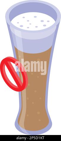 Nonalcoholic beer juice icon isometric vector. Soda wine. Drink party Stock Vector