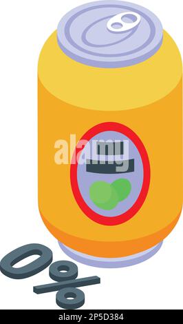 Nonalcoholic beer tin icon isometric vector. Drink bar. Water party Stock Vector