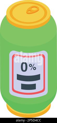 Nonalcoholic beer tin can icon isometric vector. Glass drink. Group party Stock Vector