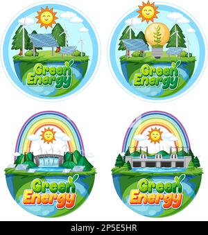 Green energy logo banner concept  illustration Stock Vector