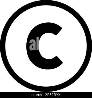 Round copyright icon. Rights icon. Editable vector. Stock Vector