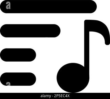 Music playlist silhouette icon. Editable vector. Stock Vector
